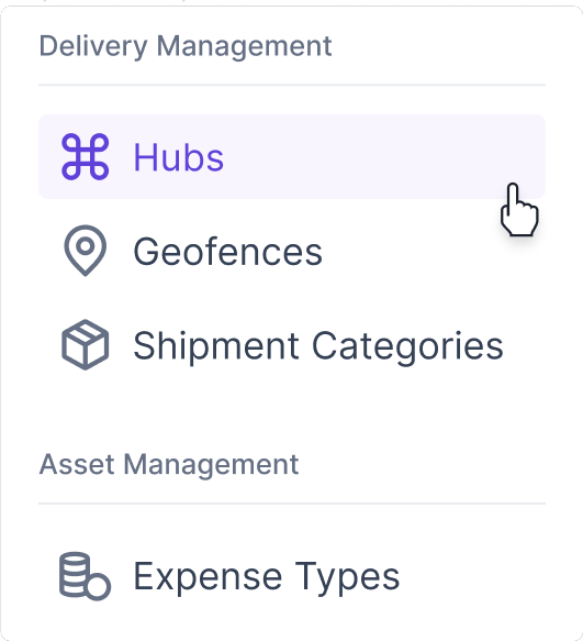 Delivery management system screenshot