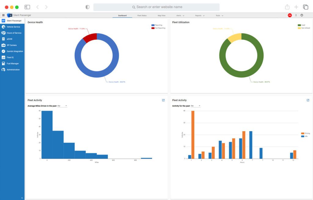 A screenshot of IntelliShift fleet management software system