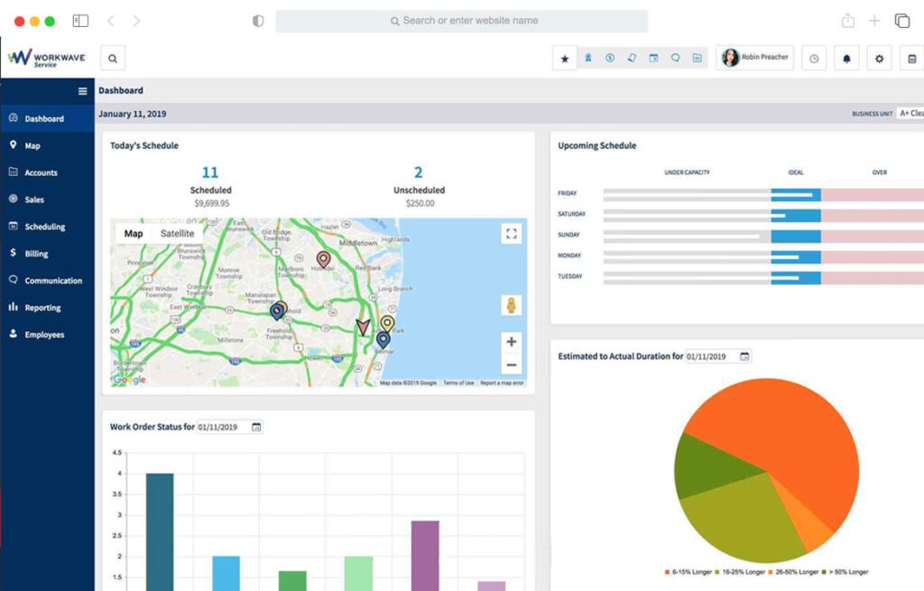 Screenshot from WorkWave Route Optimization Software